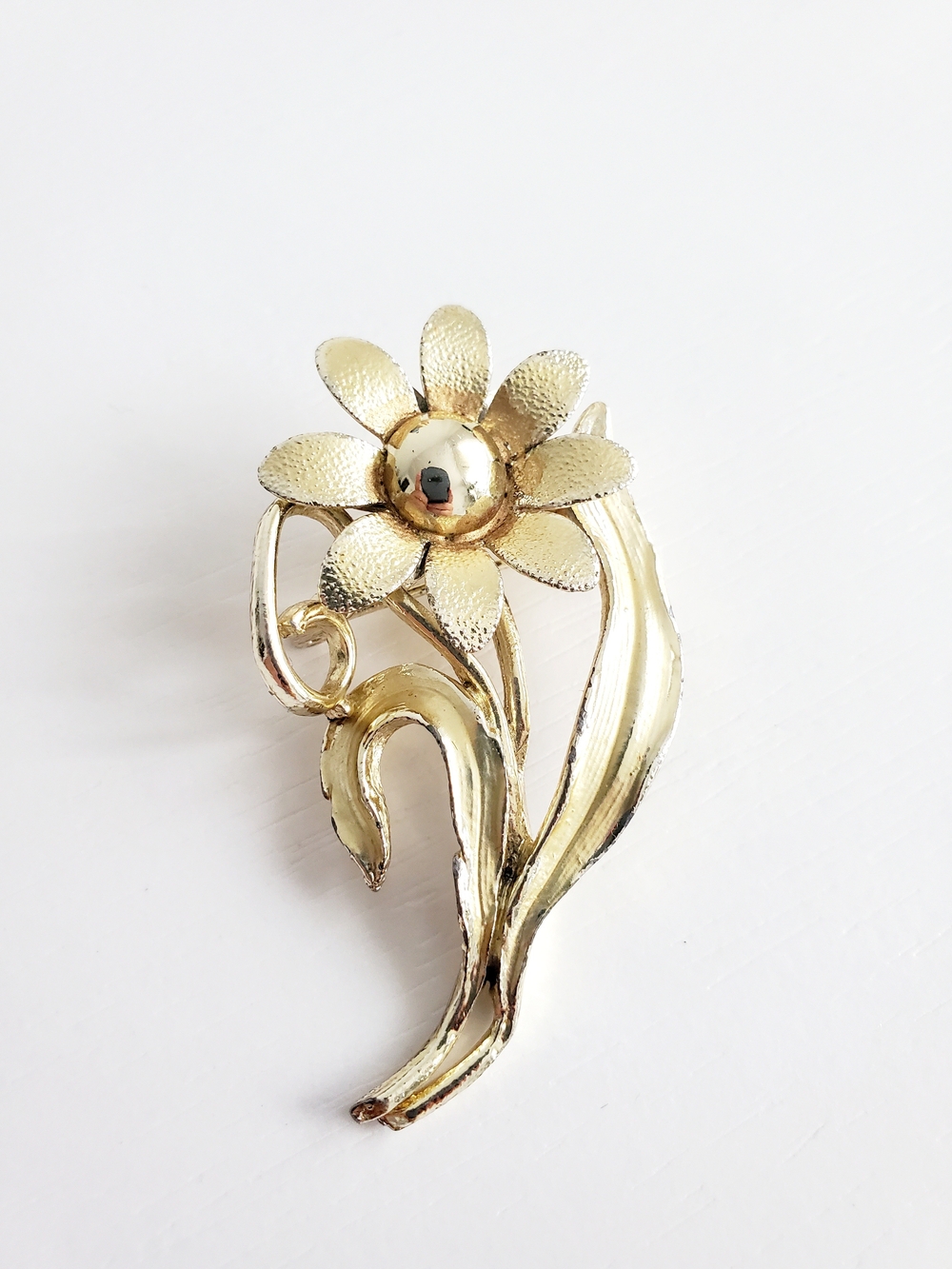 Coro Gold-Tone Floral Tembler Brooch